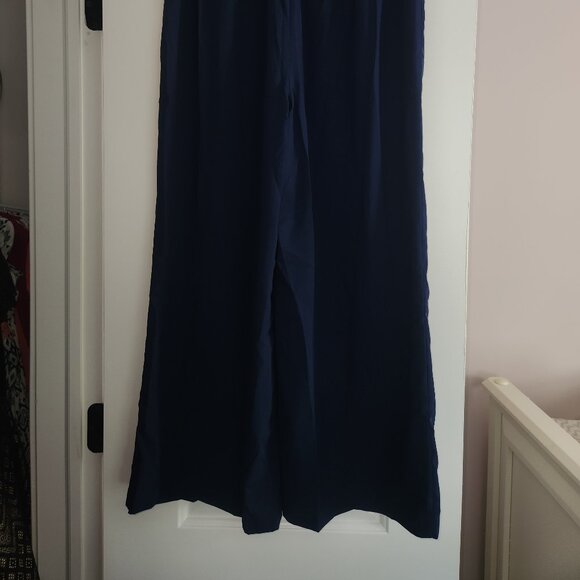 Cupshe Womens Navy Blue Wide Leg Pants Beach Casual Pull On Lightweight NWT - M - Picture 5 of 7